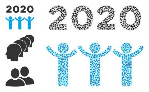 Humpy 2020 Dancing People Icon Mosaic 스톡 일러스트