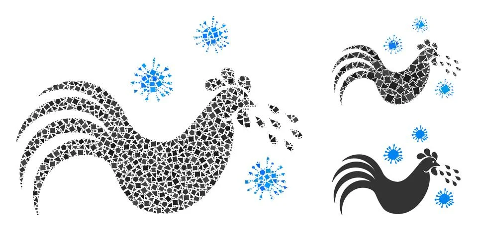 Humpy Bird Flu Icon Mosaic Stock Illustration