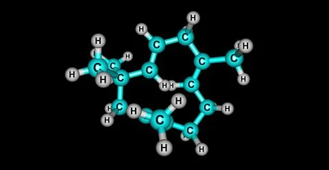 Humulene molecular structure isolated on black Stock Illustration