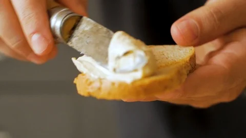 Humus on toast Stock Footage 109600930