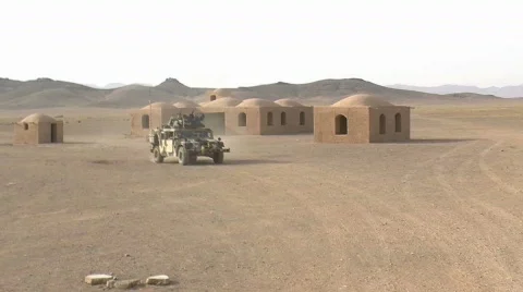 Humvee Approaching Camera (HD) Stock Footage 547552