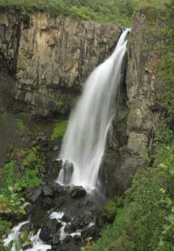 Hundafoss waterfall Foto stock