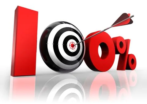 Hundred per cent conceptual target Stock Illustration