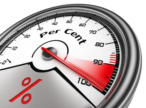 Hundred per cent meter concept Illustrazione stock