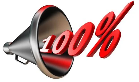Hundred per cent red symbol Stock Illustration