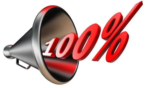 Hundred per cent red symbol Stock Illustration