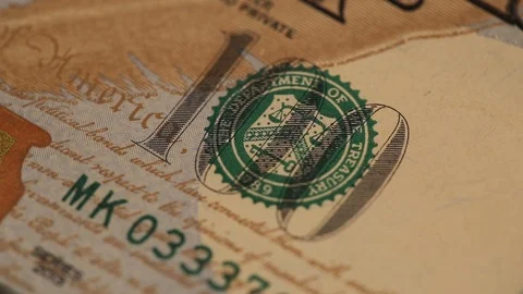 Hundred dollar banknote (100 USD) close up. Stock Footage 125270980