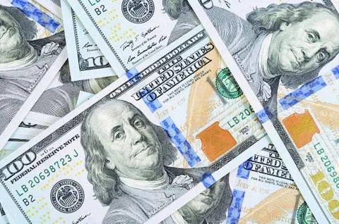 Hundred dollar banknotes as a background Stock Photos