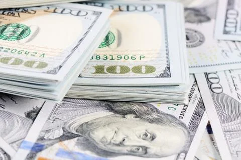 The hundred dollar banknotes as background Stock Photos