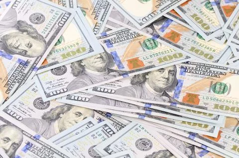 The hundred dollar banknotes as background Stock Photos