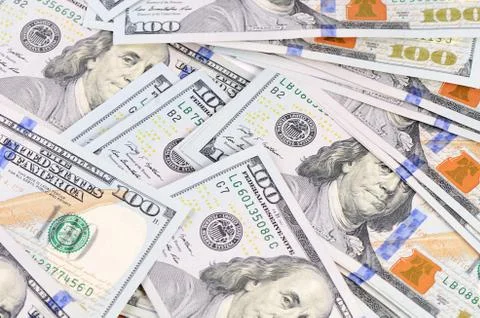 The hundred dollar banknotes as background Stock Photos