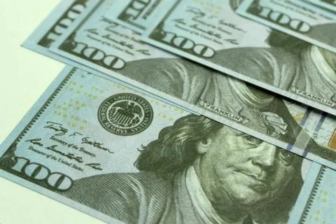 The hundred dollar banknotes as a background Stock Photos