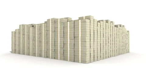 Hundred Dollar Bill Stacks Stock Illustration