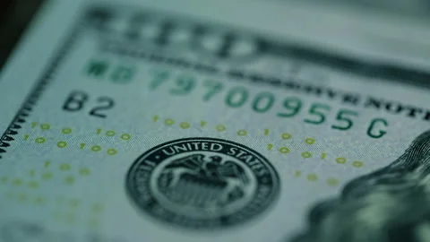 Hundred dollar bills. Dollars close-up Stock Footage 135819264