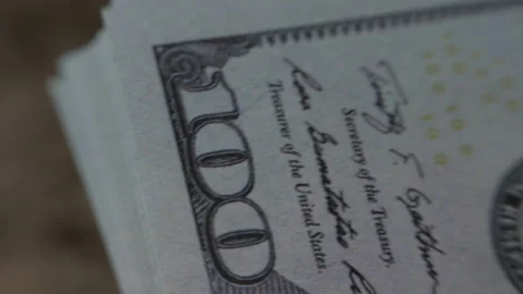 Hundred Dollar Bills - Macro Stock Footage 158862013