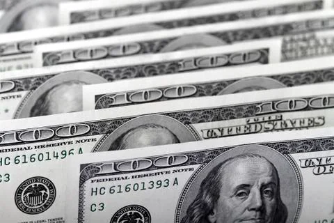 Hundred dollar bills Stock Photos