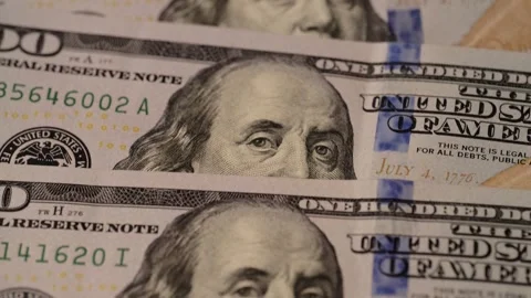 Hundred dollar bills, Us dollars paper money. Stock Footage 240731183