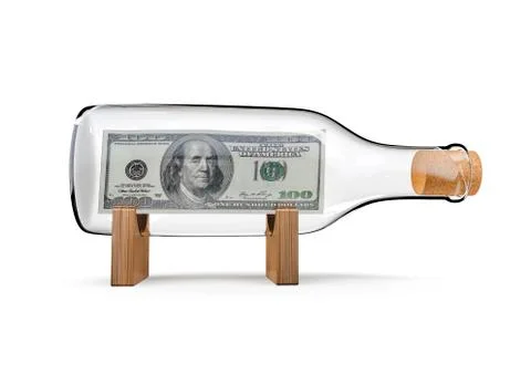 Hundred dollar bottle 스톡 일러스트