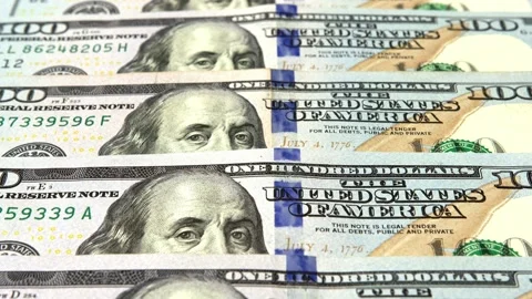 Hundred Dollar Notes Macro Shot Stock Footage 167499653