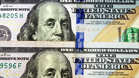 Hundred Dollar Notes Macro Shot Stock Footage 167516069