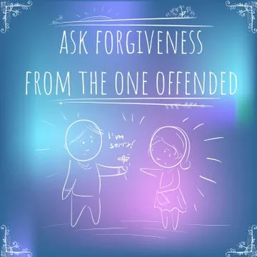 Hundred important reminders - notes - Ask Forgiveness from the One Offended - Stock Illustration