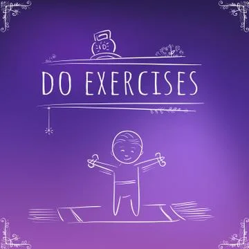 Hundred important reminders - notes - Do Exercises - Purple and blue Gradient Stock Illustration