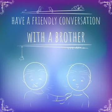 Hundred important reminders - notes - Have a Friendly Conversation - Blue and Stock Illustration