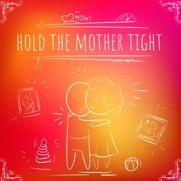 Hundred important reminders - notes - Hold the Mother Tight - Orange, pink an Stock Illustration