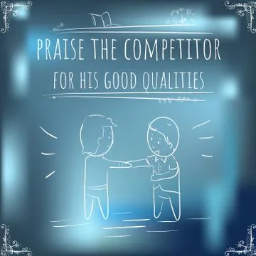 Hundred important reminders - notes - Praise the Competitor - Blue and gray g Stock Illustration