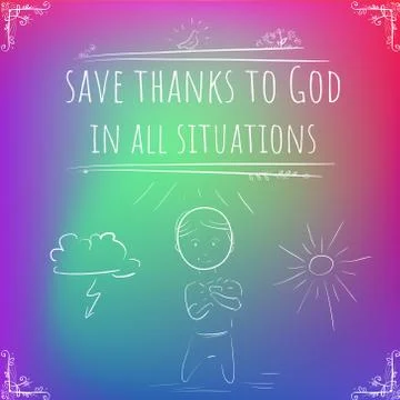 Hundred important reminders - notes - Save Thanks to God in All Situations -  Stock Illustration
