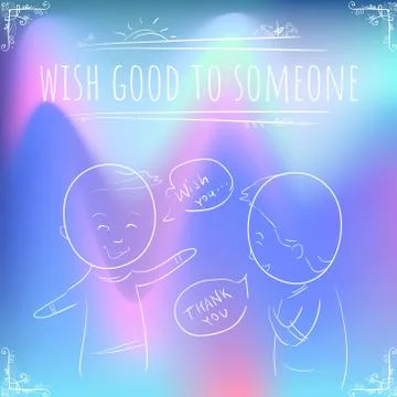 Hundred important reminders - notes - Wish Good to Someone - Blue and pink wa Stock Illustration