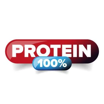 Hundred percent Protein vector button Stock Illustration