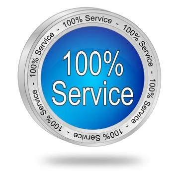 Hundred percent  service button Illustrazione stock
