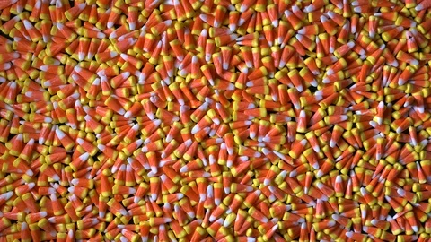 Hundreds of candy corn are seen dancing and moving around in a large pile. Stock Footage 116530654