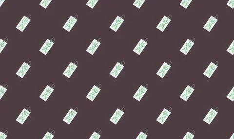 Hundreds of dollar bills scattered on dark background Stock Illustration
