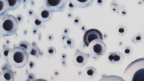 Hundreds of eggs, spawn or spores flying in the air. Sci-fi scene picturing some Stock Footage 226414818