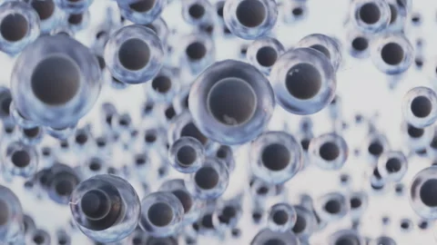 Hundreds of eggs, spawn or spores flying in the air. Sci-fi scene picturing some Stock Footage 226414947