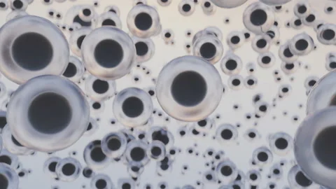 Hundreds of eggs, spawn or spores flying in the air. Sci-fi scene picturing some Stock Footage 226415282