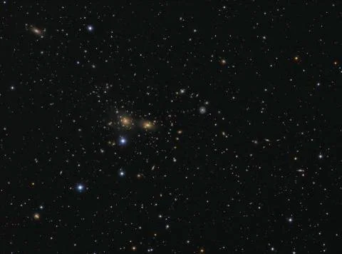 Hundreds of galaxies in the Coma Cluster, Abell 1656. Stock Photos