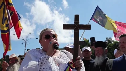 Hundreds gather in Bucharest to rally against homosexuality, BUCHAREST, RO - 13  Video stock 337570384