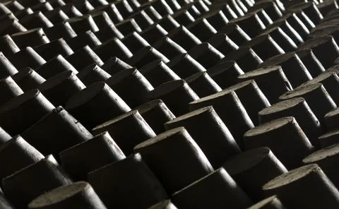 Hundreds of handmade items in the workshop. Stock Photos