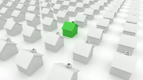 Hundreds of houses in various row Stock Footage 12659244