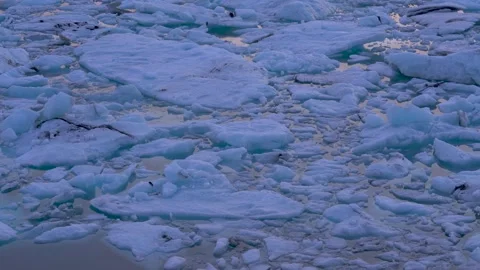 Hundreds Of Icebergs Fill the Frame At Glacier Lagoon Iceland Stock Footage 256697029