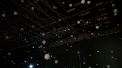 Hundreds of illuminated Spheres Display Stock Footage 326085645