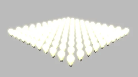 Hundreds of light bulb glowing together beautiful animation animation Stock Footage 133648331