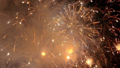 Hundreds of lights of salute Stock Footage 89746597