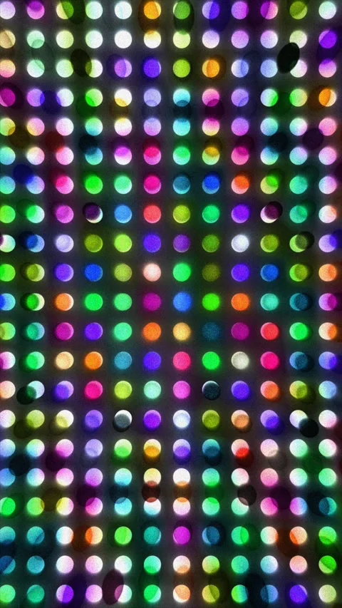 Hundreds of multi-colored lights shine in a grid Stock Footage 321875673