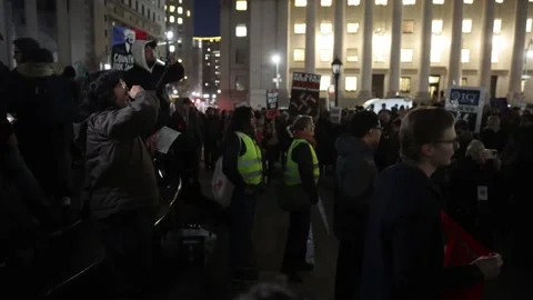 Hundreds protest in New York over death of woman at hands of ICE in Minneapolis, Stock Footage 326016254