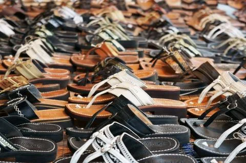 Hundreds of sandals Stock Photos