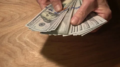 Hundres dollar bills . Stock Footage 229818587